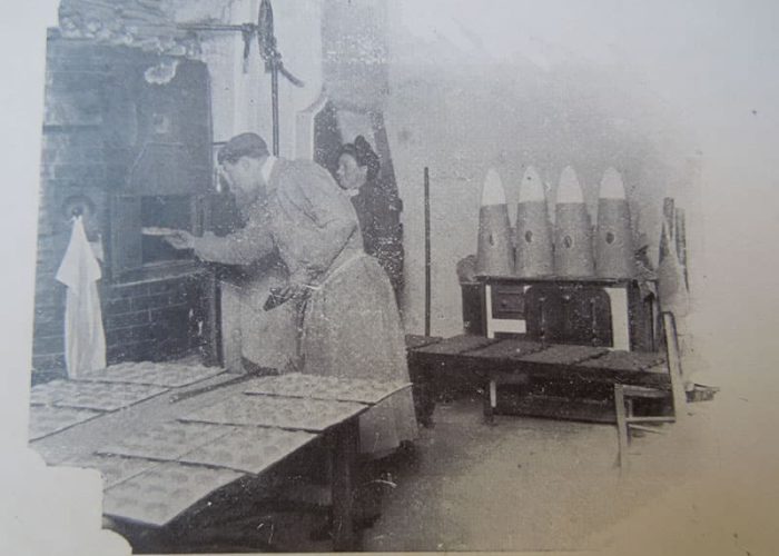 Old photograph of macaroon cooking